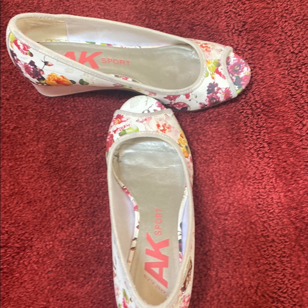 Women's Floral Peep Toe Flats